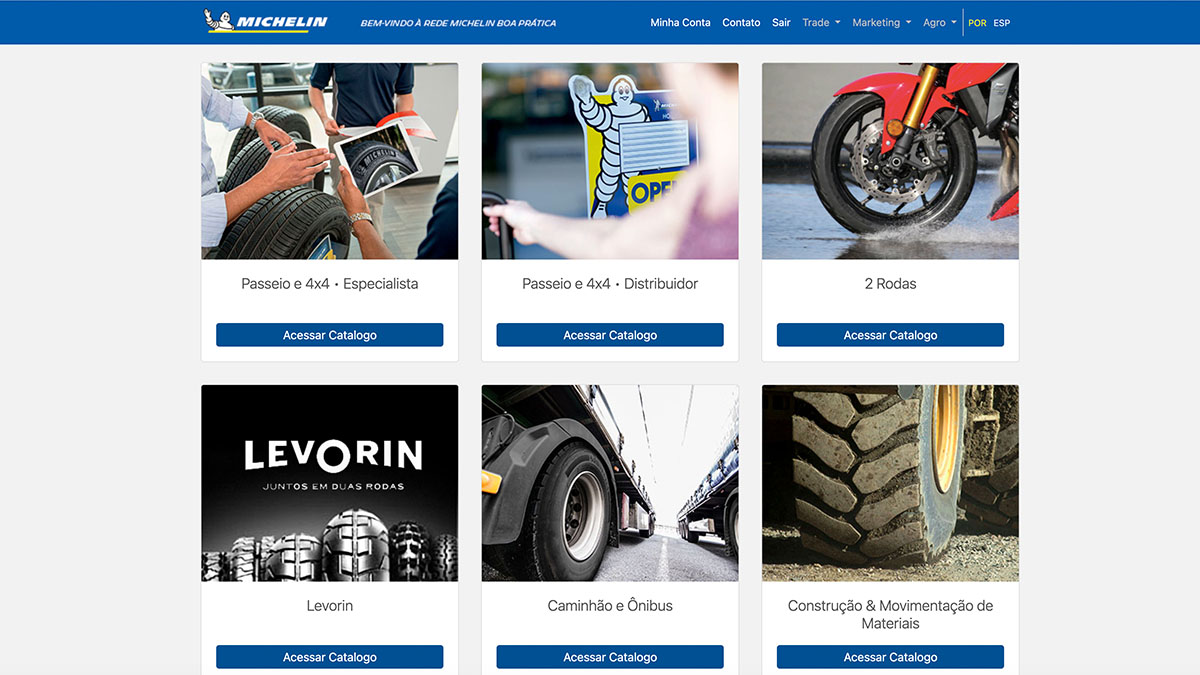 Interface do portal Rede Michelin Boa Prática